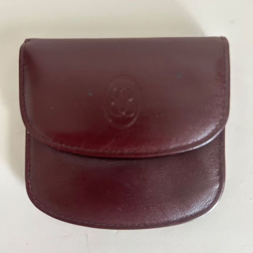Buxton Vintage Womens Leather Bifold Wallet Burgundy Red Compact Snap Coin Purse